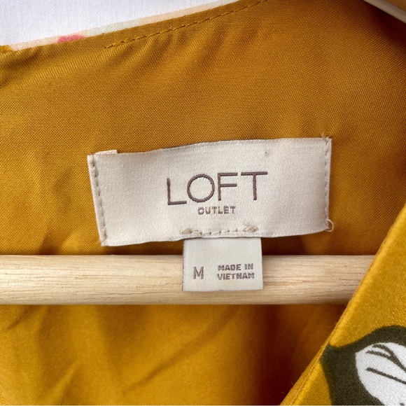 LOFT Mustard Floral Midi Dress - Picture 7 of 10